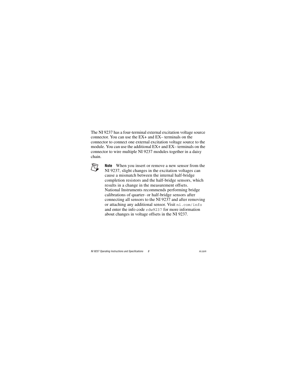 National Instruments 24-Bit Half/Full-Bridge Analog Input Module NI 9237 User Manual | Page 8 / 36