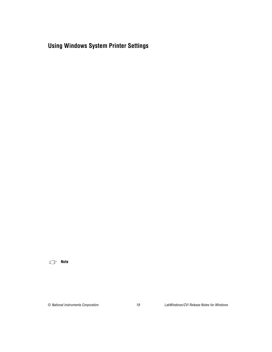 Using windows system printer settings | National Instruments Window User Manual | Page 19 / 39
