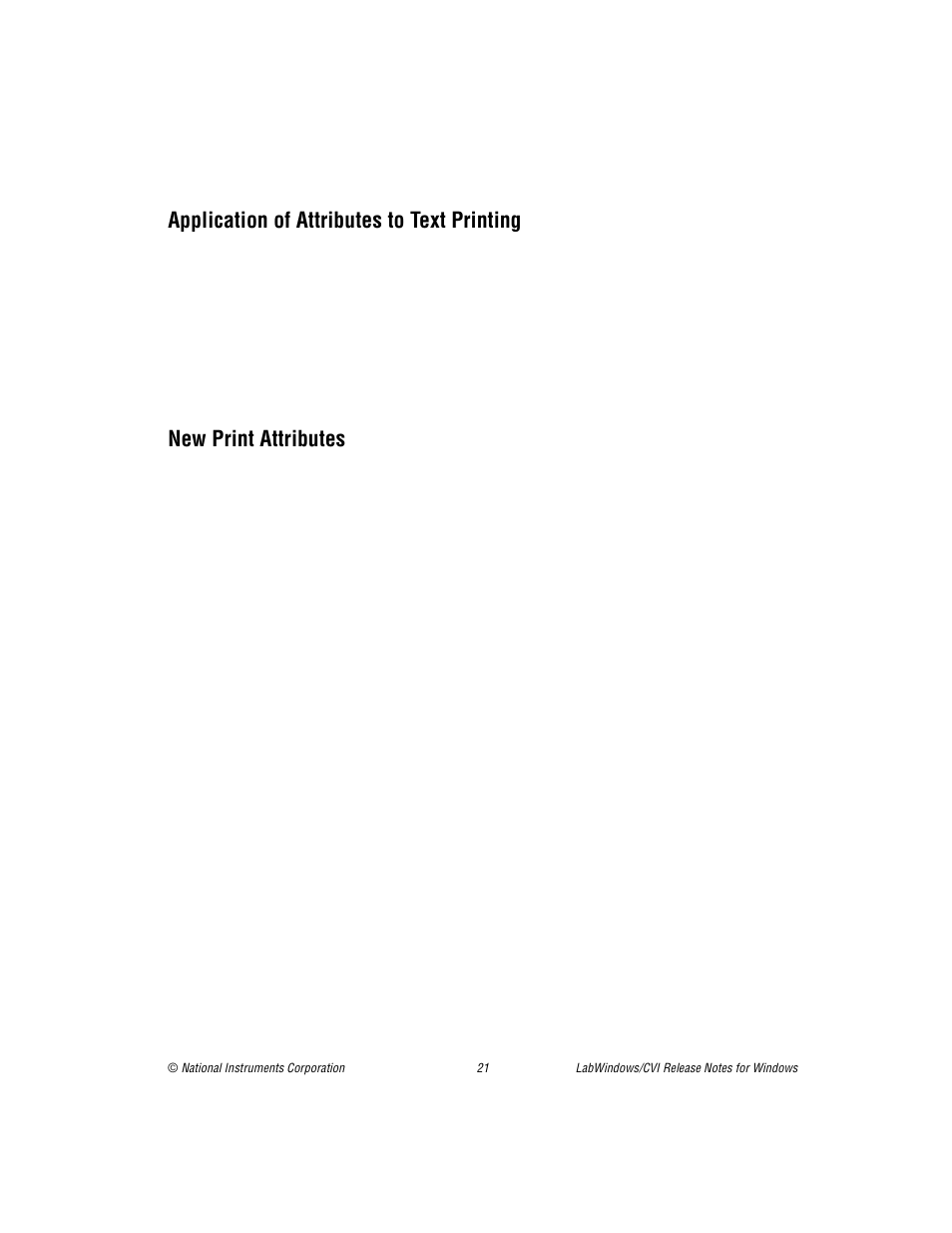 Application of attributes to text printing, New print attributes, Application of | Attributes to text printing | National Instruments Window User Manual | Page 21 / 39