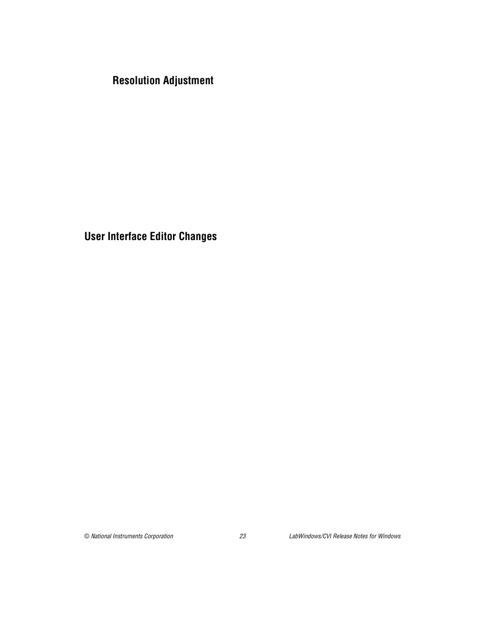Resolution adjustment, User interface editor changes | National Instruments Window User Manual | Page 23 / 39