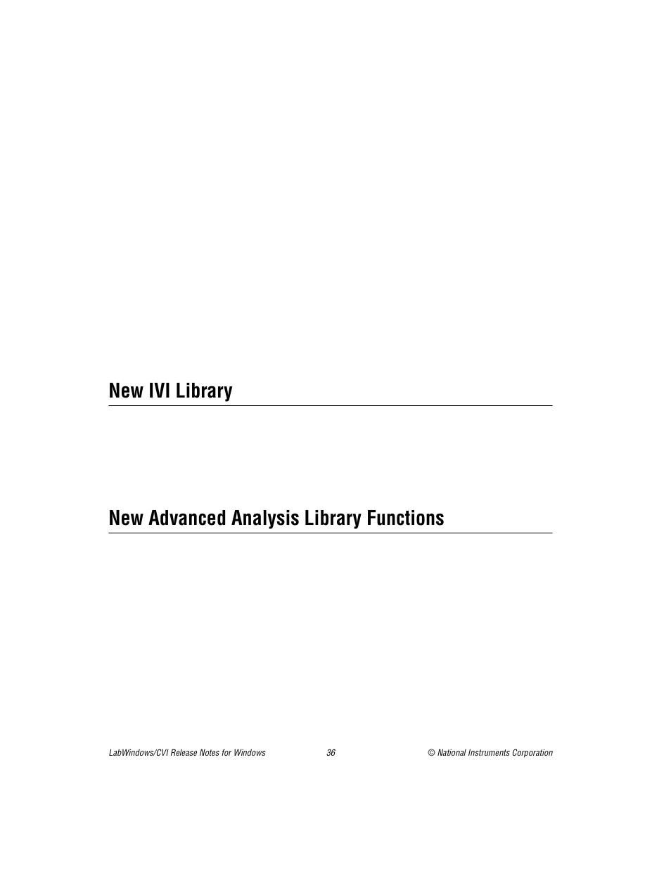 New ivi library, New advanced analysis library functions | National Instruments Window User Manual | Page 36 / 39