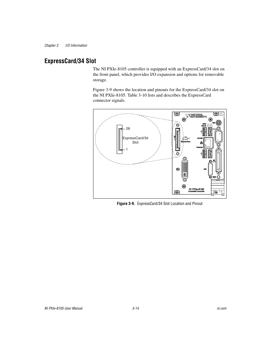 Expresscard/34 slot, Expresscard/34 slot -14 | National Instruments NI PXIe-8105 User Manual | Page 46 / 76