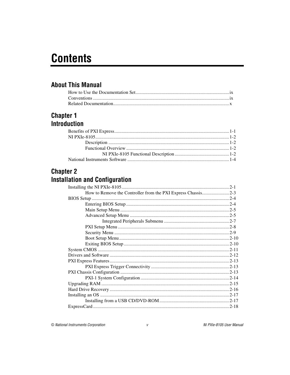 National Instruments NI PXIe-8105 User Manual | Page 5 / 76