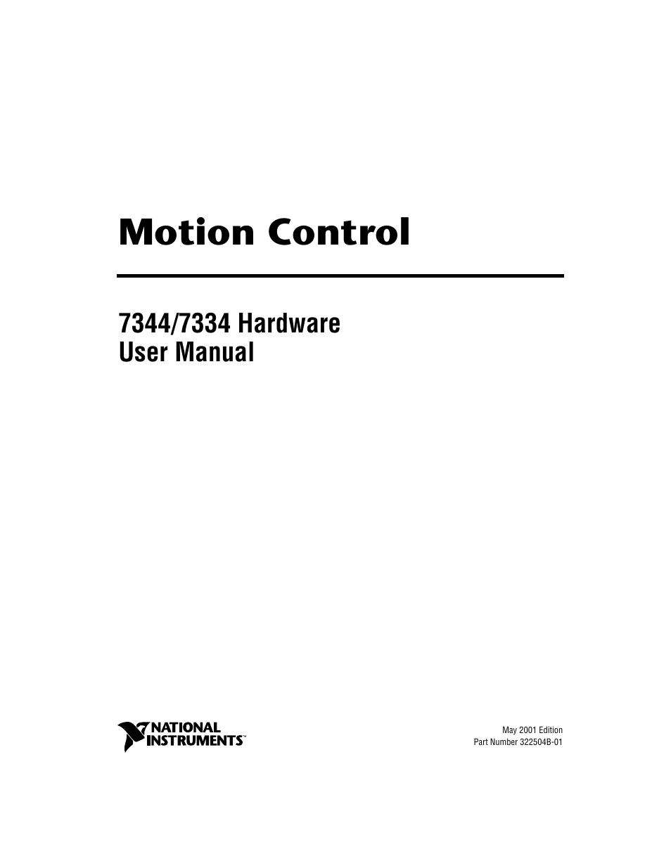 National Instruments 7334 User Manual | 66 pages