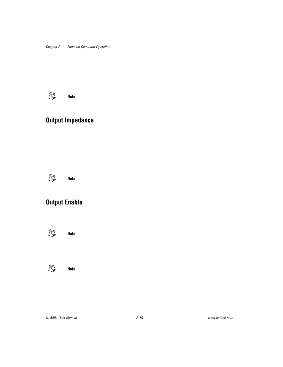 Output impedance, Output enable, Output impedance -10 output enable -10 | National Instruments PXI NI 5401 User Manual | Page 33 / 60