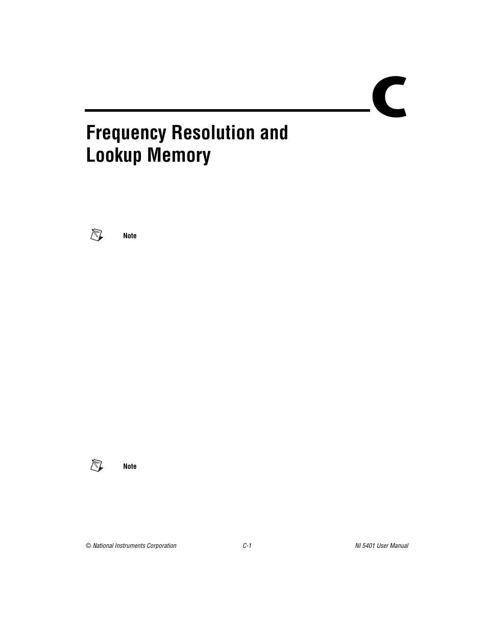 Appendix c frequency resolution and lookup memory | National Instruments PXI NI 5401 User Manual | Page 44 / 60