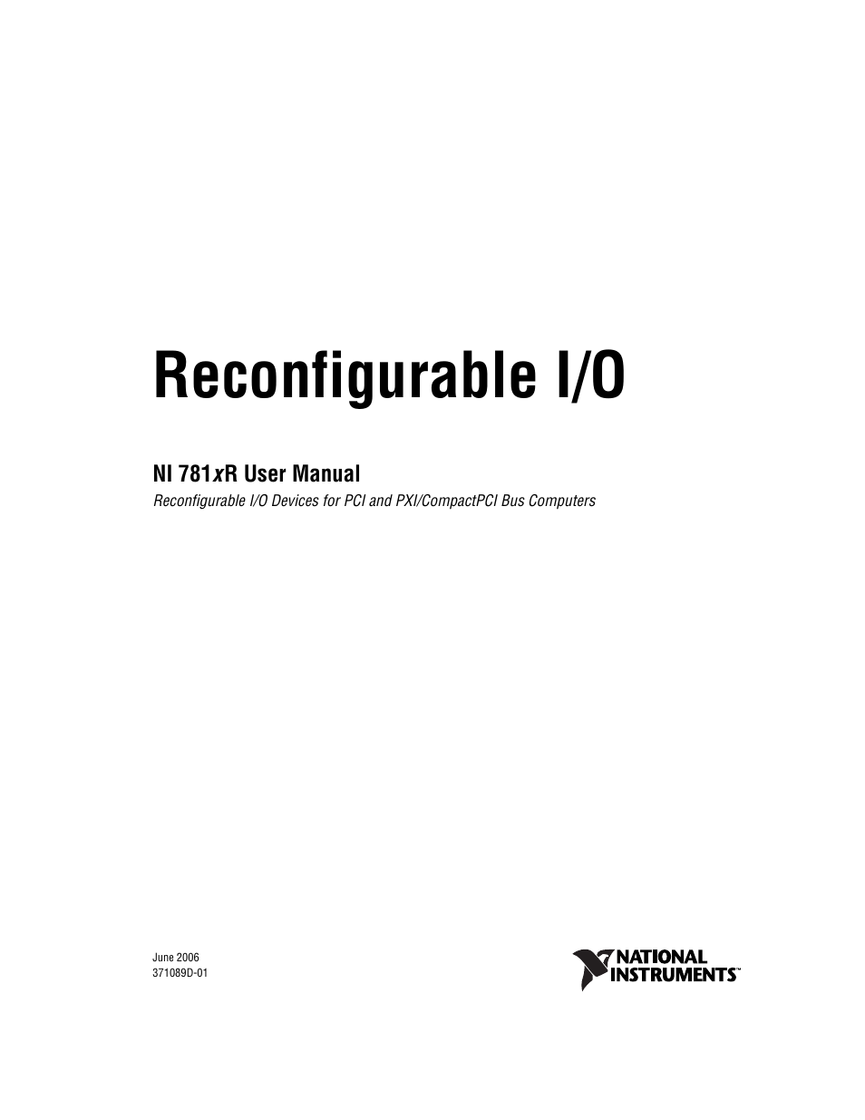 National Instruments NI 781xR User Manual | 48 pages