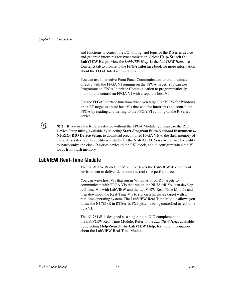 Labview real-time module, Labview real-time module -6 | National Instruments NI 781xR User Manual | Page 15 / 48