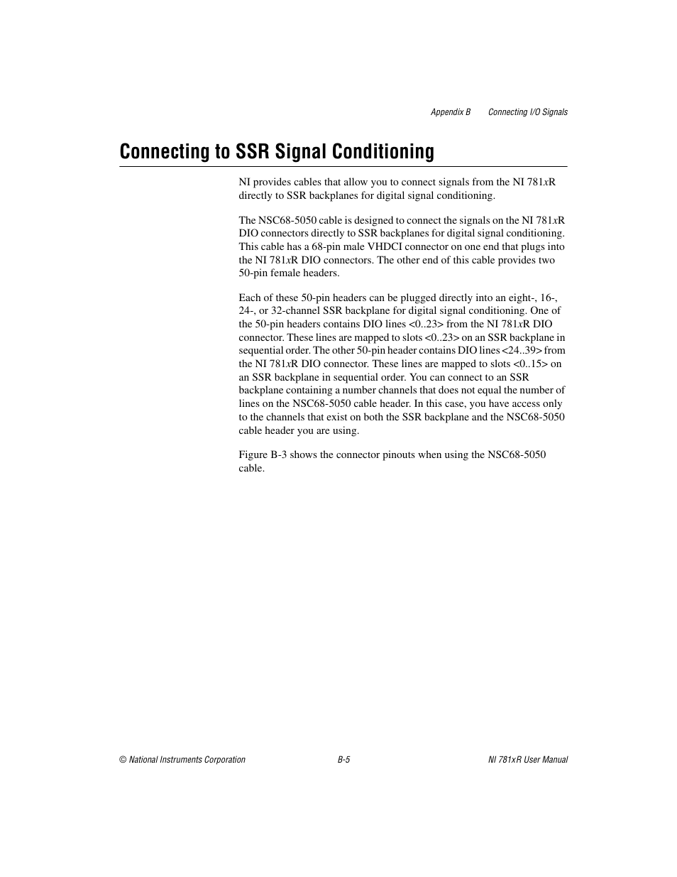 Connecting to ssr signal conditioning | National Instruments NI 781xR User Manual | Page 37 / 48