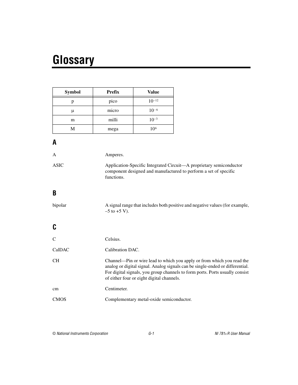 Glossary | National Instruments NI 781xR User Manual | Page 42 / 48
