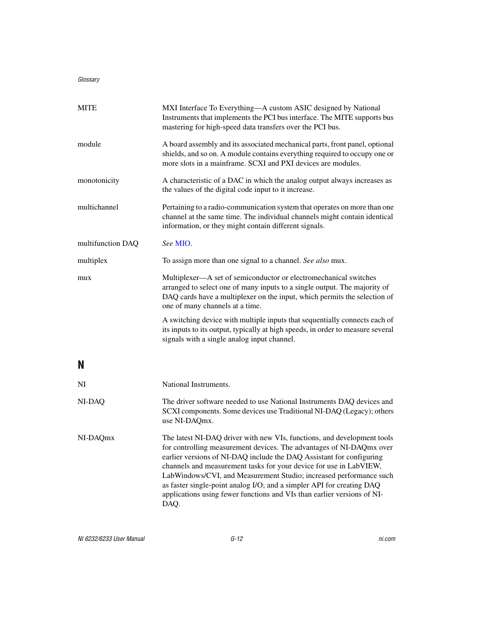 National Instruments NI 6232 User Manual | Page 163 / 180