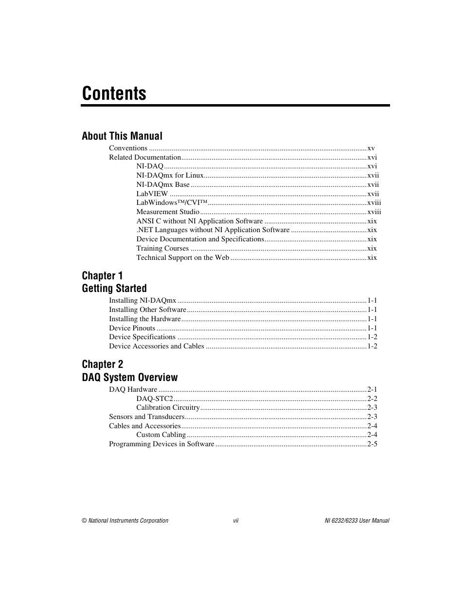 National Instruments NI 6232 User Manual | Page 6 / 180