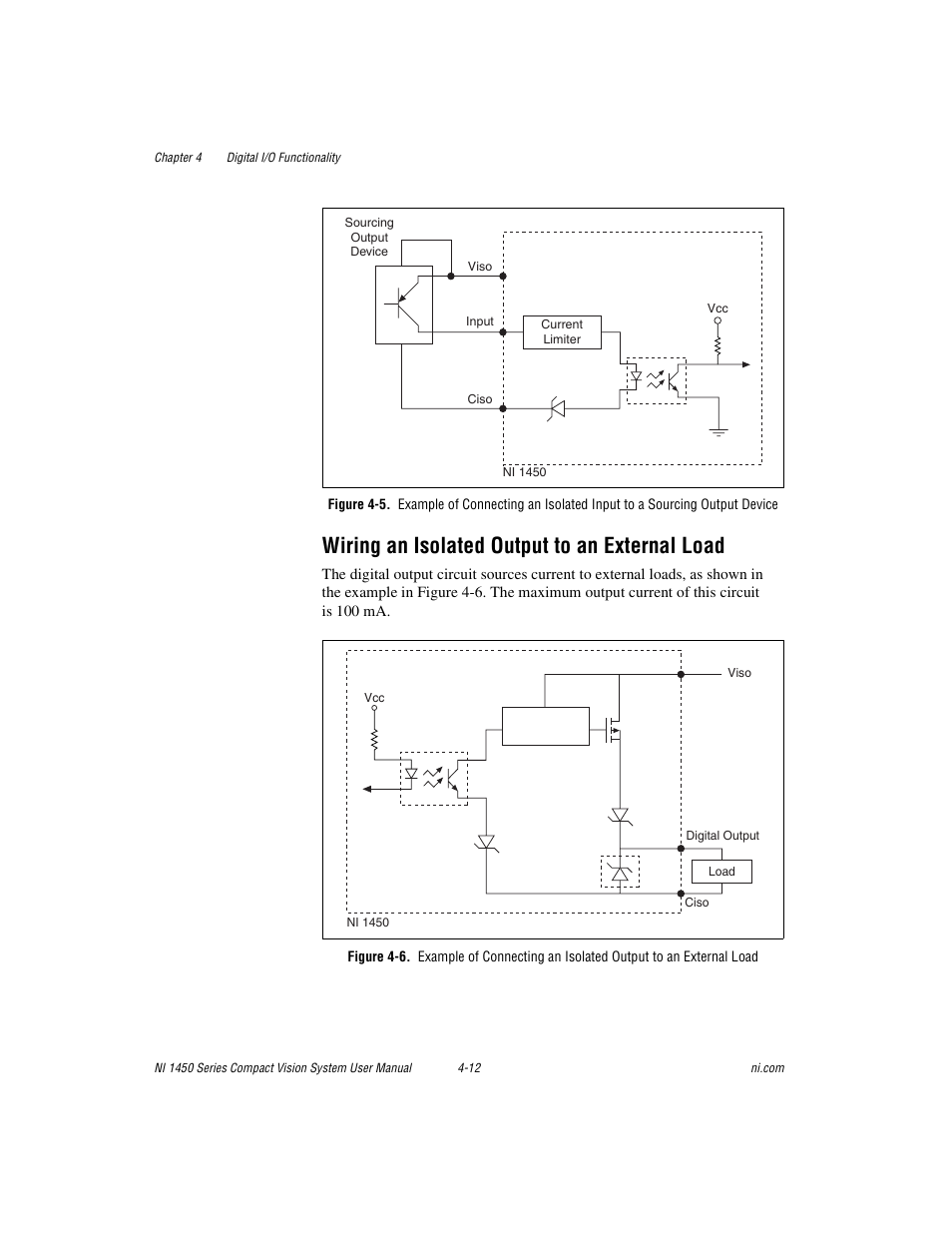 Wiring an isolated output to an external load, Wiring an isolated output to an external load -12, Re 4-6 s | Re 4-5 | National Instruments NI 1450 Series User Manual | Page 57 / 83