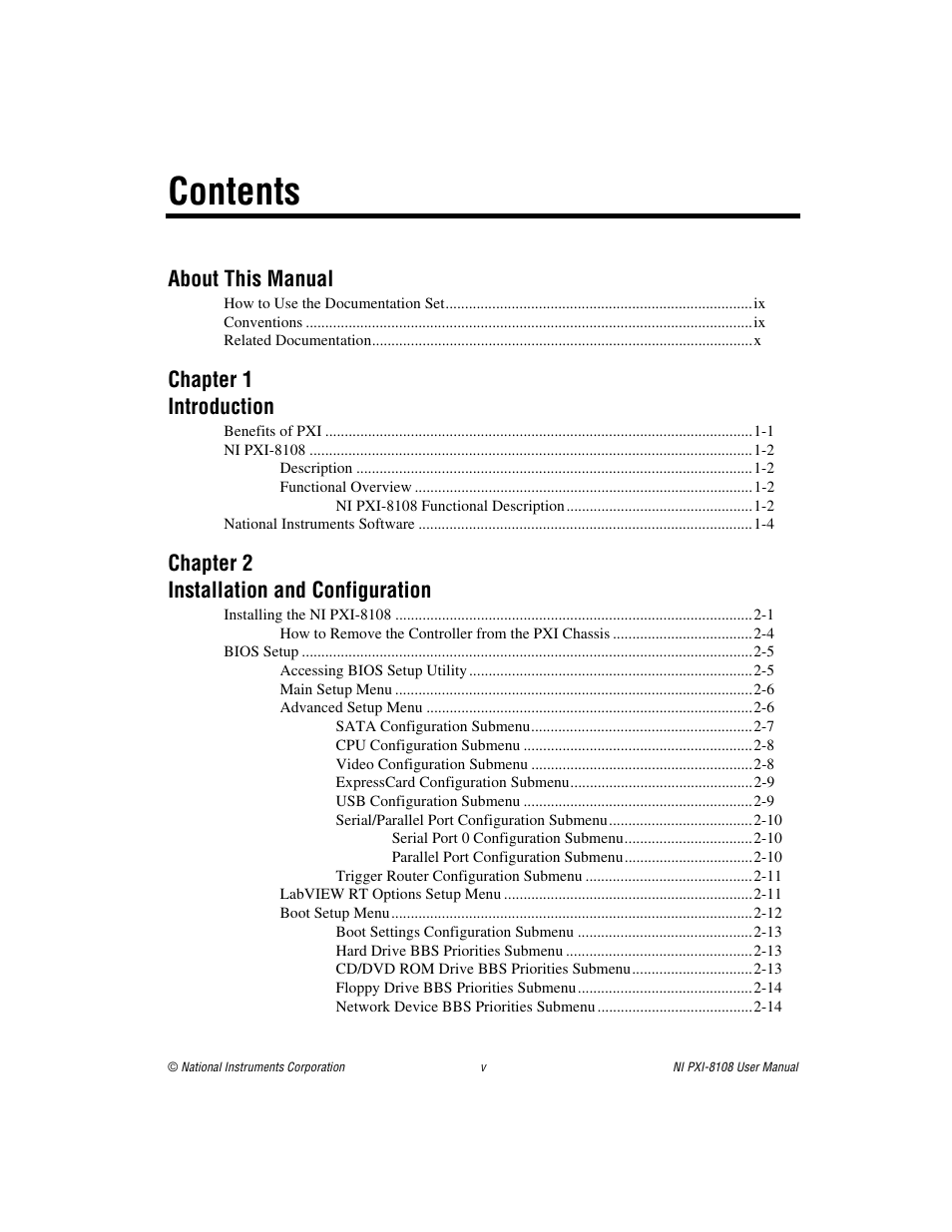 National Instruments PXI/CompactPCI Embedded Computer NI PXI-8108 User Manual | Page 4 / 83