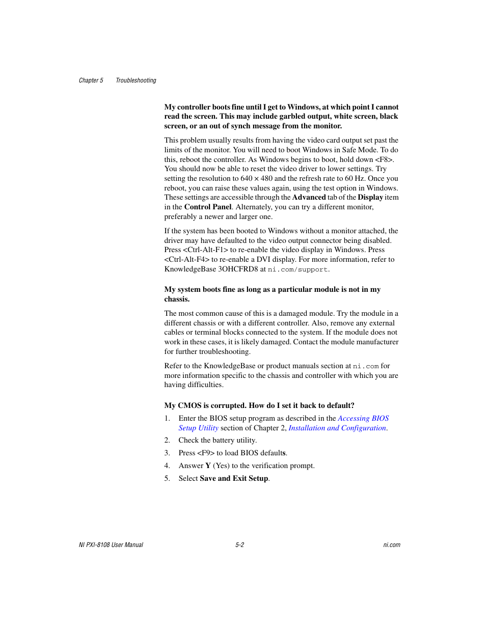 National Instruments PXI/CompactPCI Embedded Computer NI PXI-8108 User Manual | Page 62 / 83
