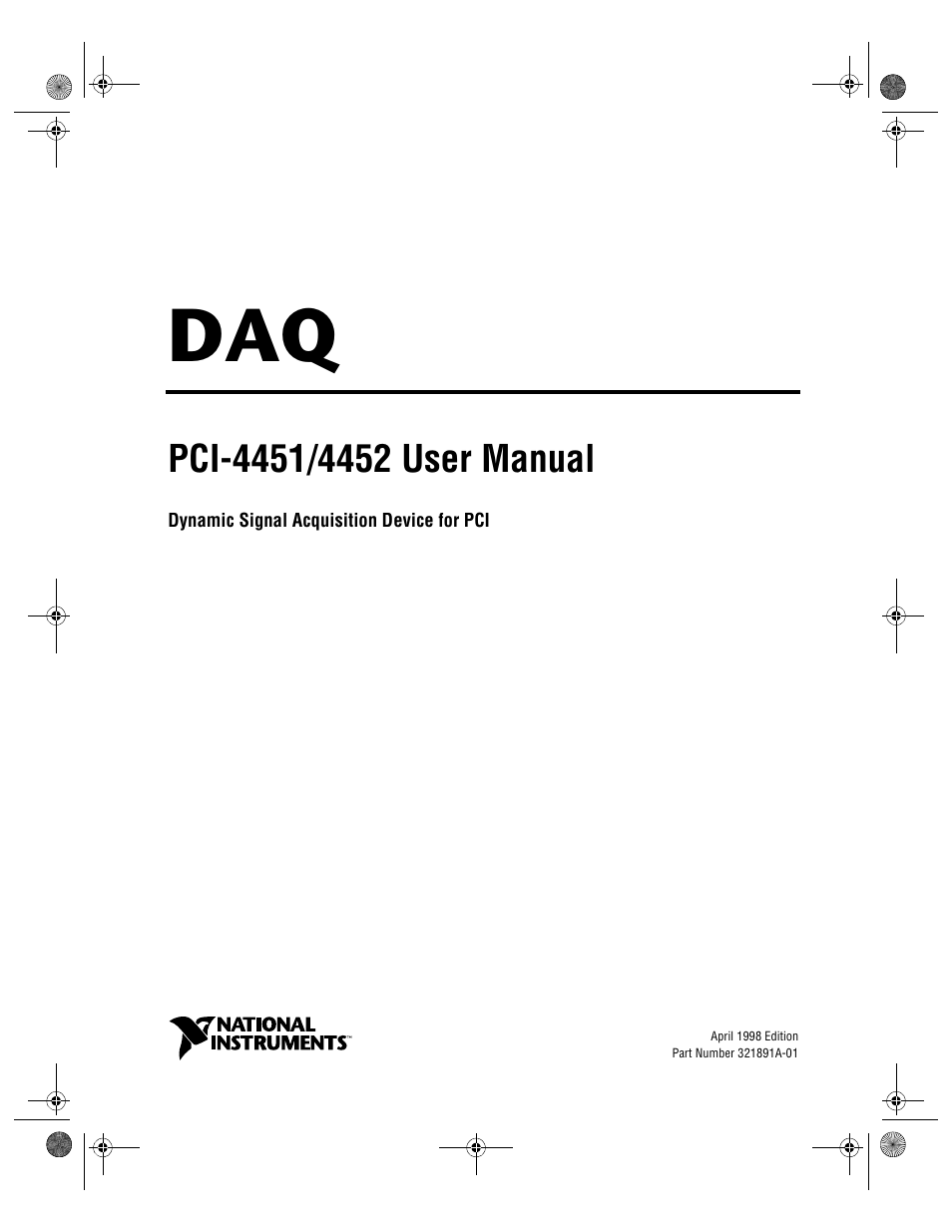 National Instruments PCI-4452 User Manual | 115 pages