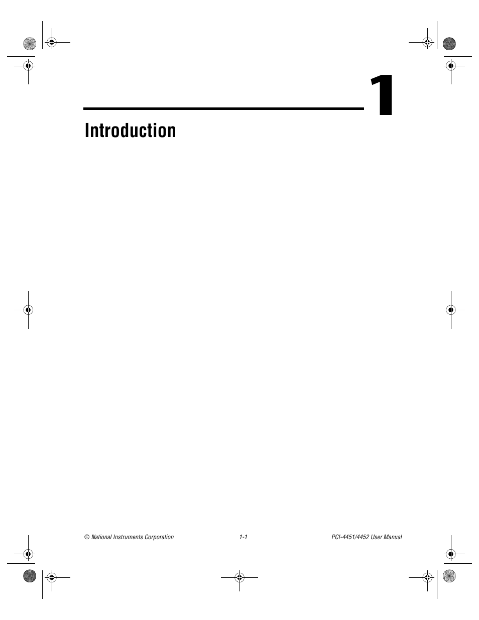 Chapter 1 introduction, Er 1, Introduction | National Instruments PCI-4452 User Manual | Page 11 / 115