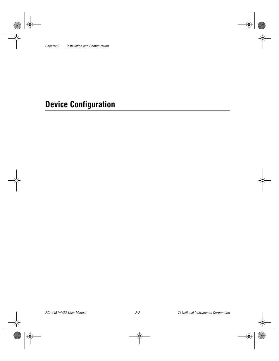 Device configuration, Device configuration -2 | National Instruments PCI-4452 User Manual | Page 17 / 115