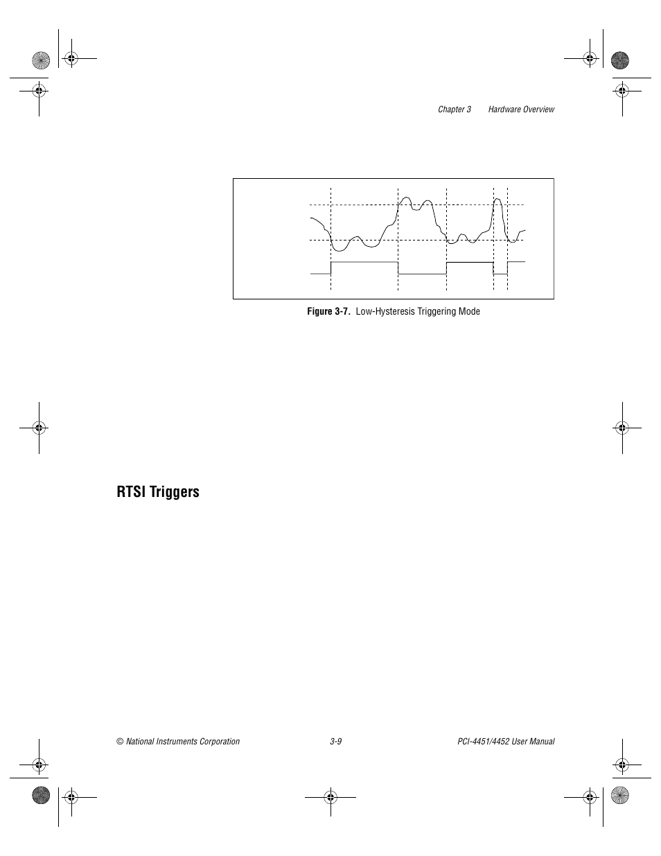 Rtsi triggers, Figure 3-7. low-hysteresis triggering mode, Rtsi triggers -9 | Figure 3-7, Low-hysteresis triggering mode -9 | National Instruments PCI-4452 User Manual | Page 26 / 115