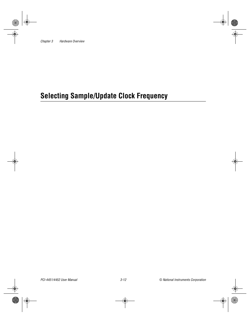 Selecting sample/update clock frequency, Selecting sample/update clock frequency -12 | National Instruments PCI-4452 User Manual | Page 29 / 115