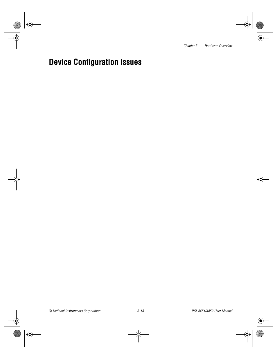 Device configuration issues, Device configuration issues -13 | National Instruments PCI-4452 User Manual | Page 30 / 115