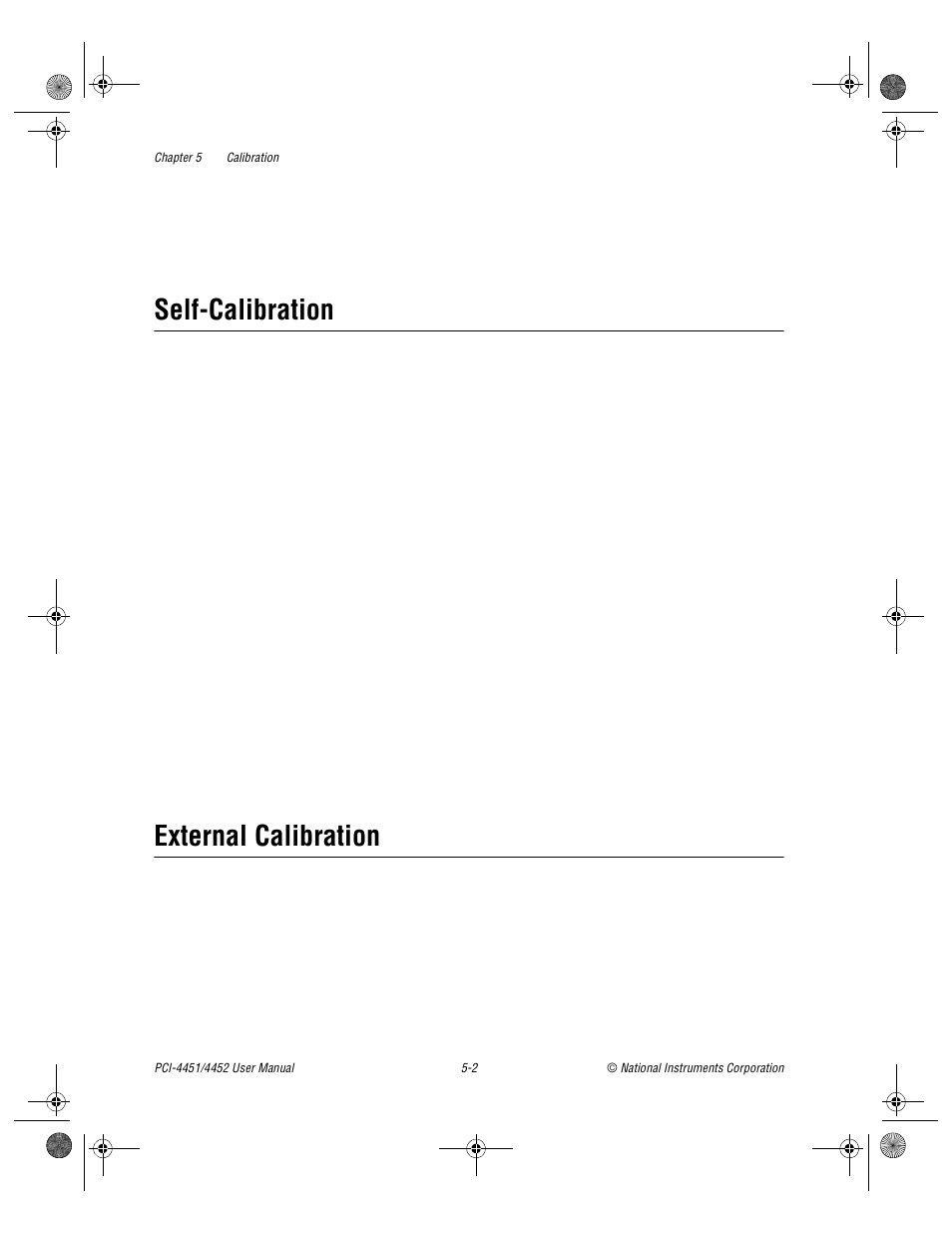 Self-calibration, External calibration, Self-calibration -2 external calibration -2 | National Instruments PCI-4452 User Manual | Page 57 / 115