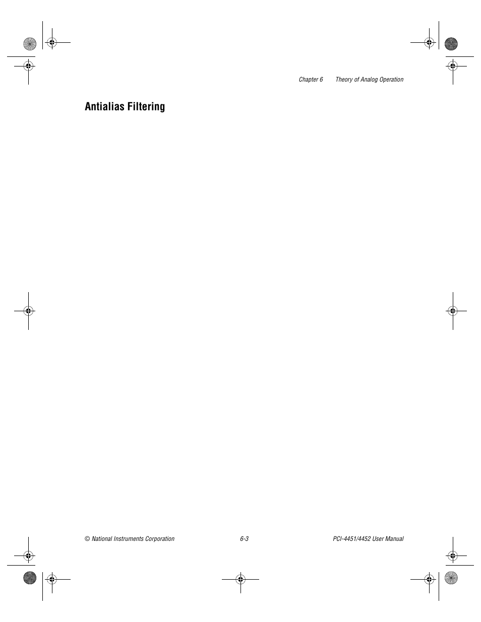 Antialias filtering, Antialias filtering -3 | National Instruments PCI-4452 User Manual | Page 61 / 115