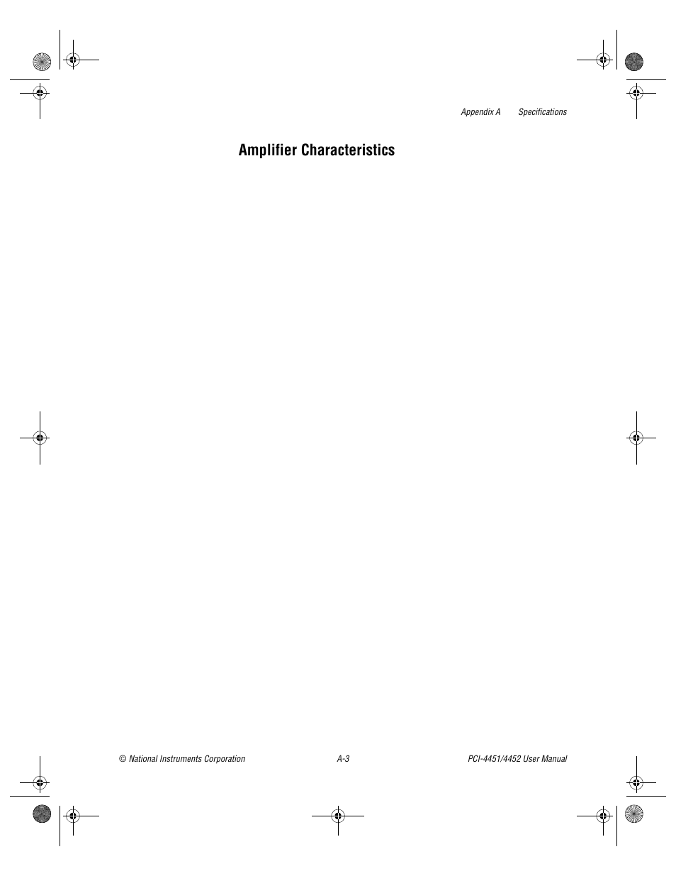 Amplifier characteristics | National Instruments PCI-4452 User Manual | Page 74 / 115