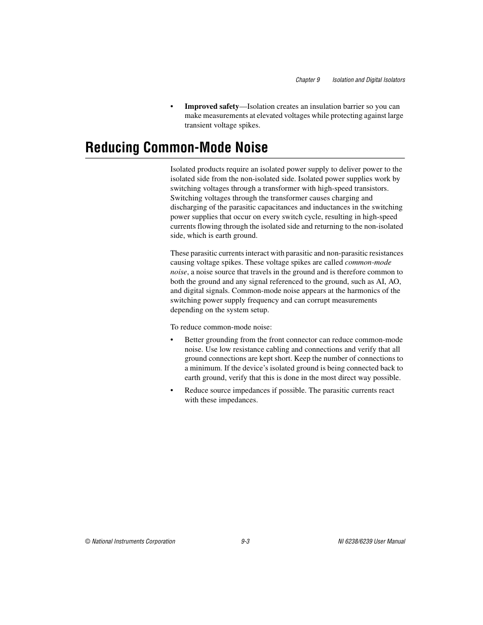 Reducing common-mode noise, Reducing common-mode noise -3 | National Instruments NI 6238 User Manual | Page 116 / 172