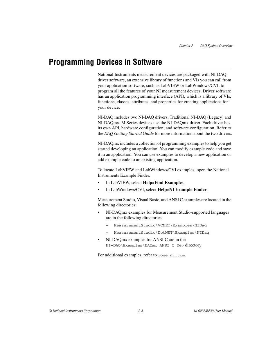 Programming devices in software, Programming devices in software -5 | National Instruments NI 6238 User Manual | Page 23 / 172