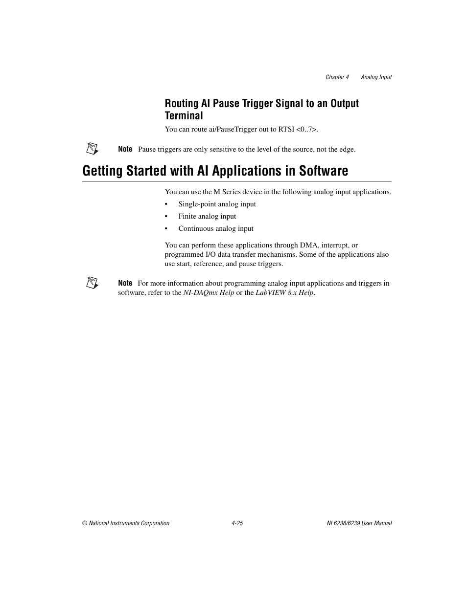 Getting started with ai applications in software | National Instruments NI 6238 User Manual | Page 51 / 172