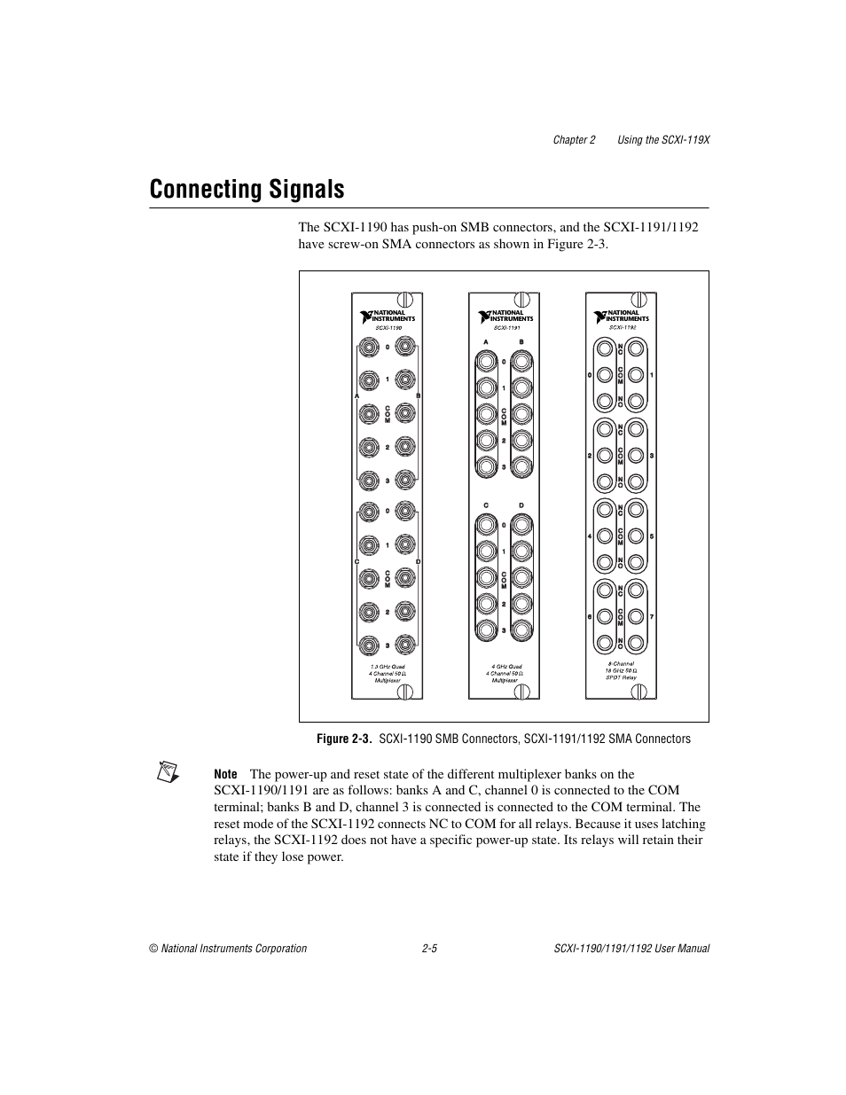 Connecting signals, Connecting signals -5 | National Instruments 1192 User Manual | Page 27 / 54