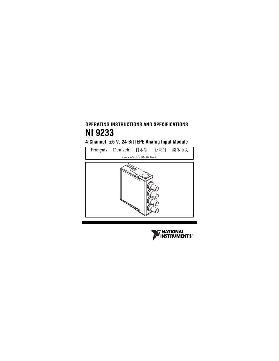 National Instruments NI 9233 User Manual | 34 pages