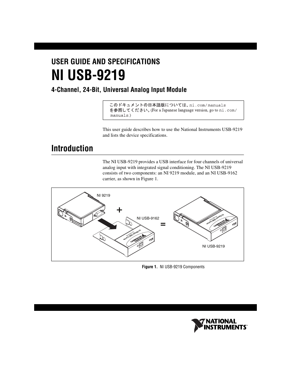 National Instruments NI USB-9219 User Manual | 25 pages