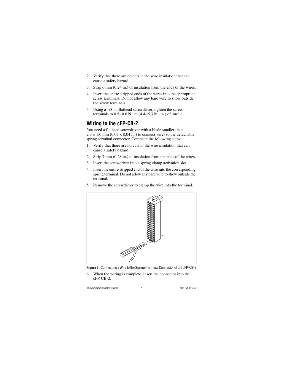 Wiring to the cfp-cb-2 | National Instruments CFP-CB-3 User Manual | Page 5 / 20