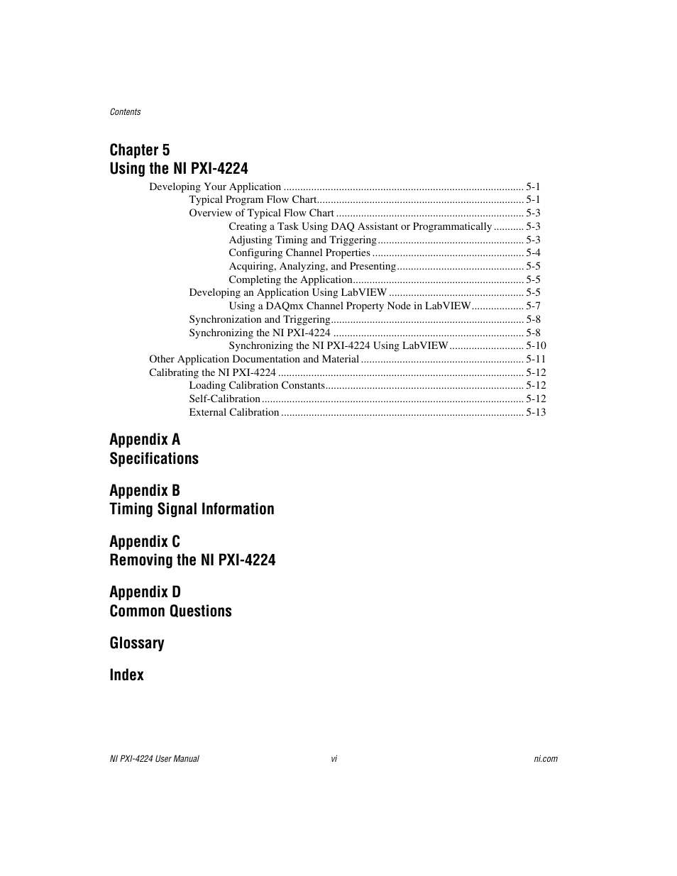 National Instruments Isolated Analog Input Device NI PXI-4224 User Manual | Page 6 / 85