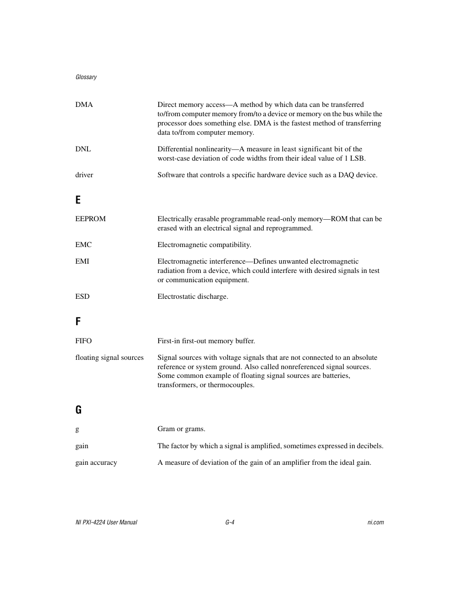 National Instruments Isolated Analog Input Device NI PXI-4224 User Manual | Page 74 / 85
