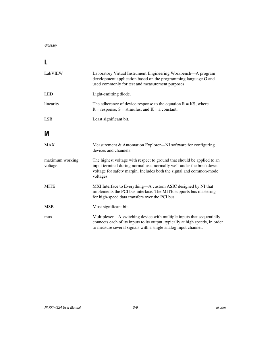 National Instruments Isolated Analog Input Device NI PXI-4224 User Manual | Page 76 / 85