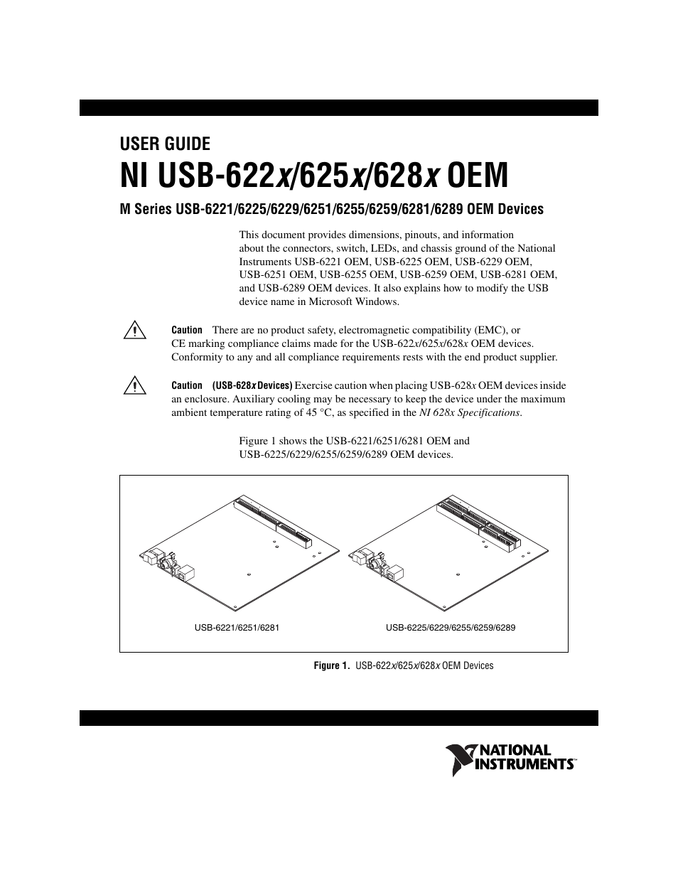 National Instruments USB device 628x User Manual | 23 pages