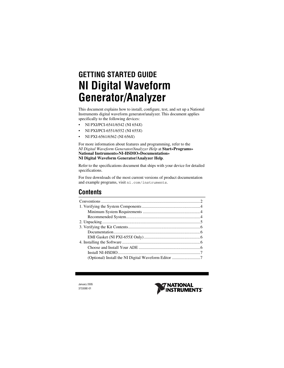 National Instruments PXI-6561/6562 User Manual | 32 pages
