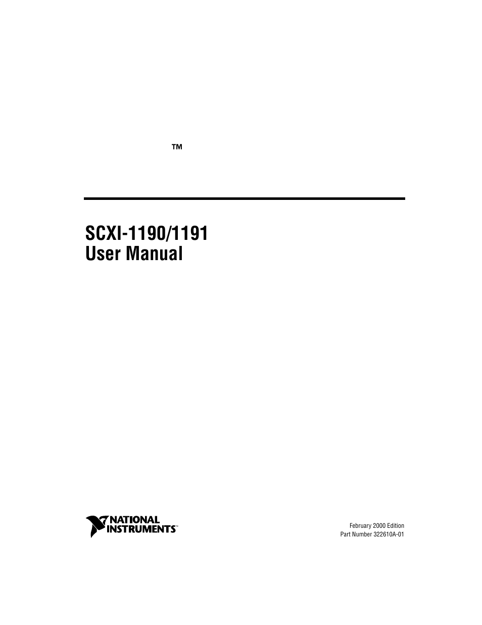 National Instruments SCXI-1190/1191 User Manual | 45 pages
