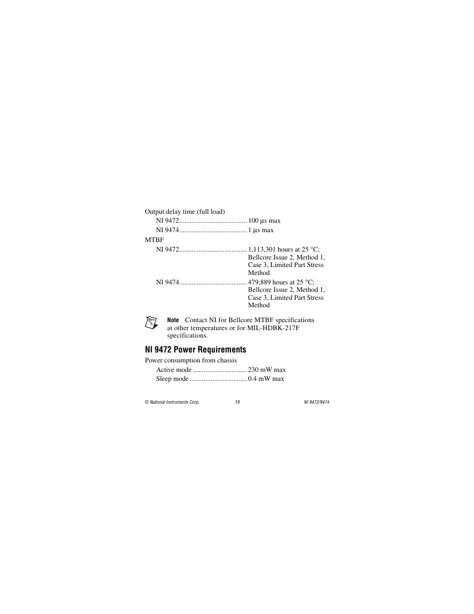 Ni 9472 power requirements | National Instruments NI 9472 User Manual | Page 19 / 31