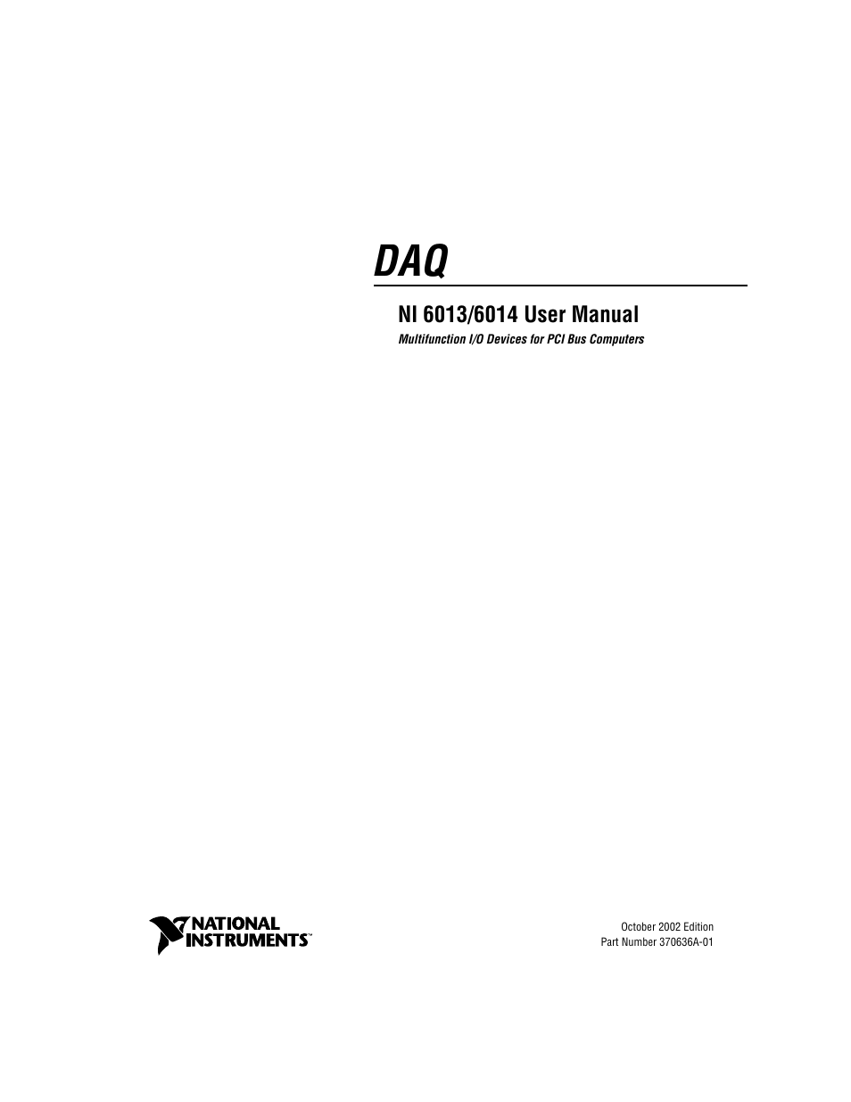 National Instruments NI 6014 User Manual | 109 pages