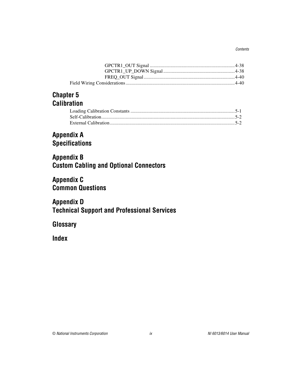 Chapter 5 calibration | National Instruments NI 6014 User Manual | Page 8 / 109