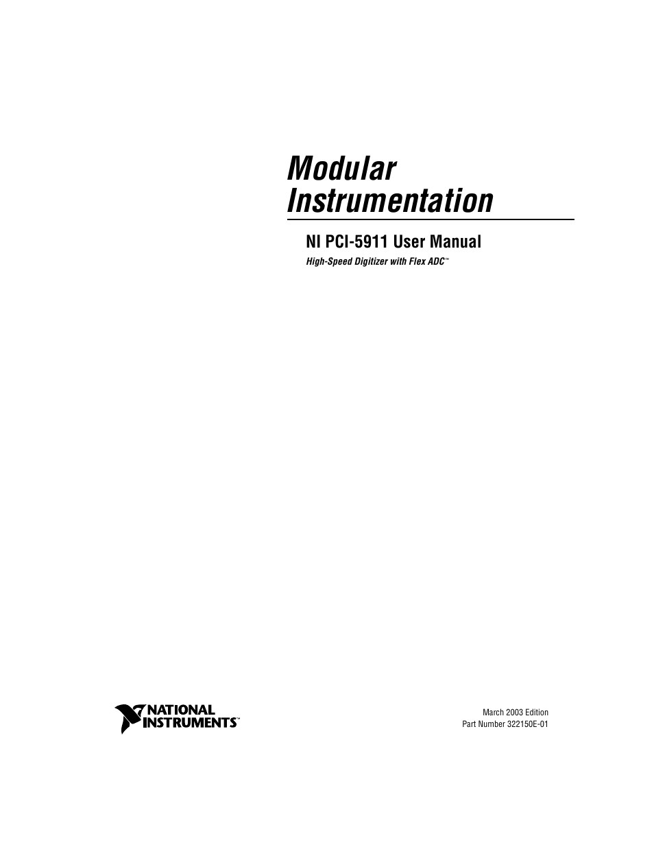 National Instruments NI PCI-5911 User Manual | 51 pages