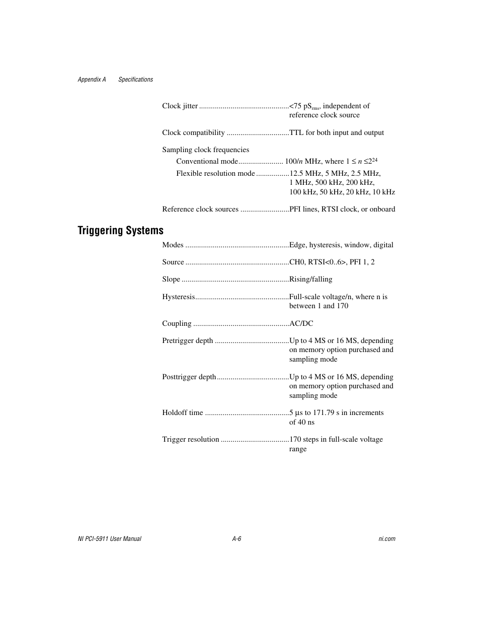 Triggering systems | National Instruments NI PCI-5911 User Manual | Page 33 / 51
