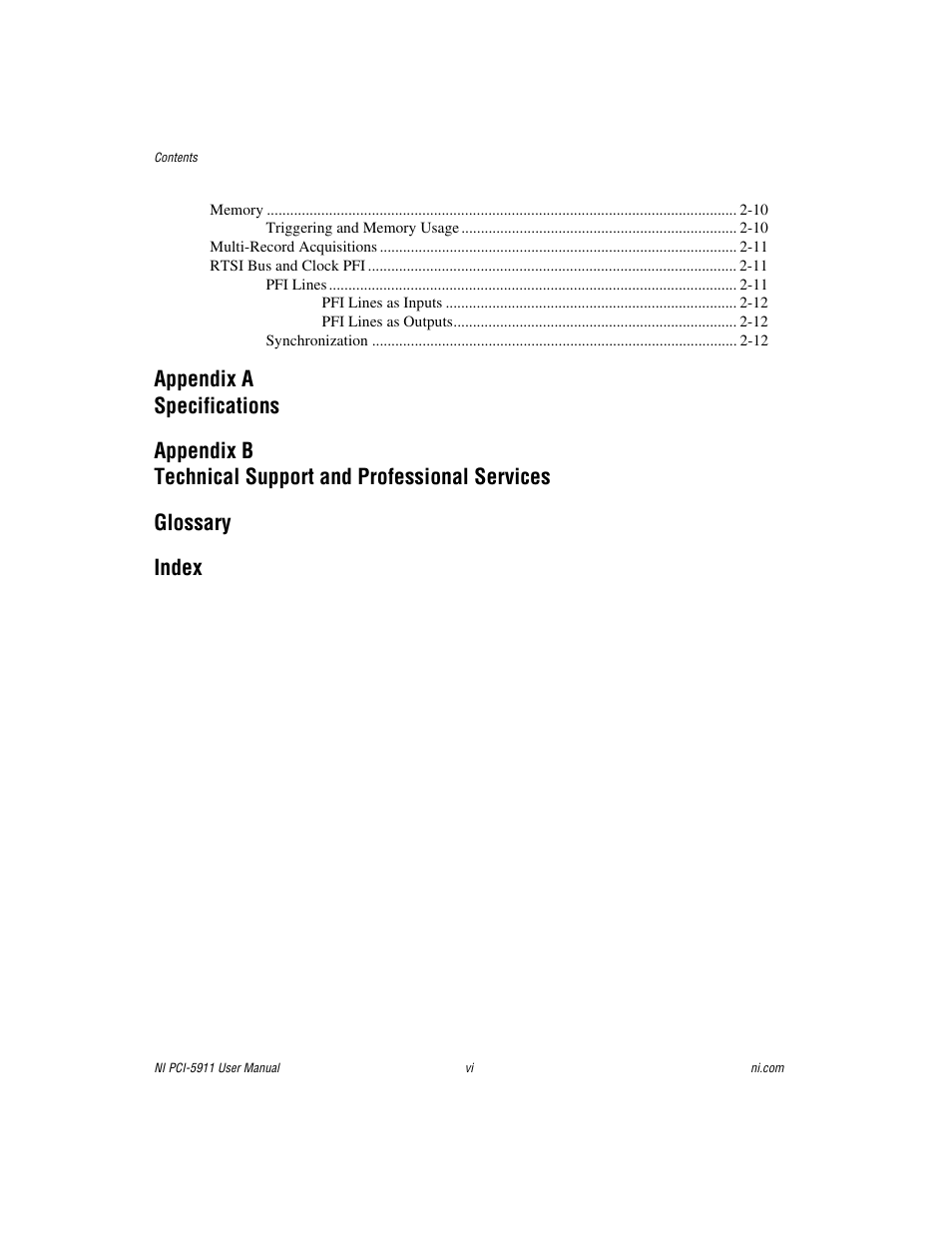 National Instruments NI PCI-5911 User Manual | Page 6 / 51