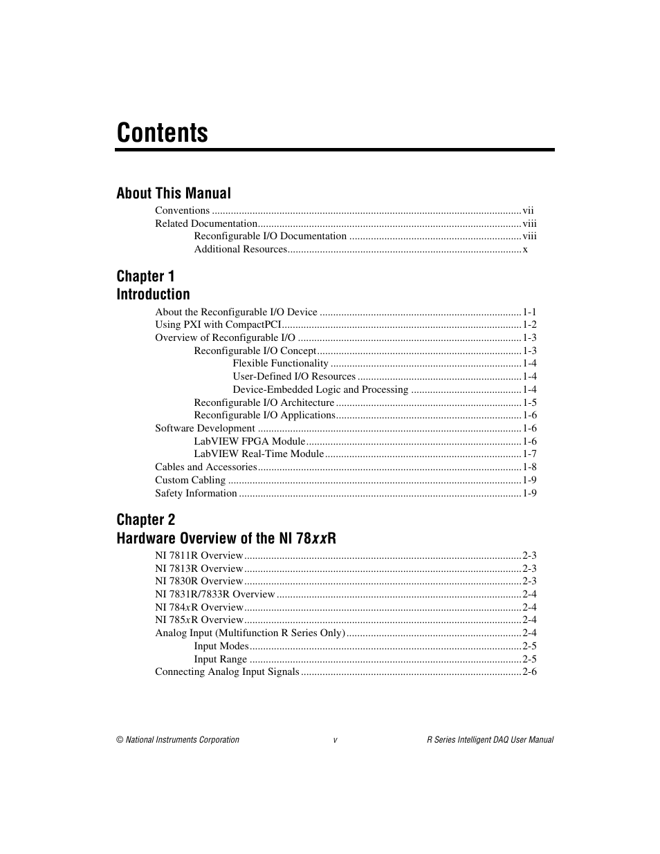 National Instruments NI 785xR User Manual | Page 5 / 74