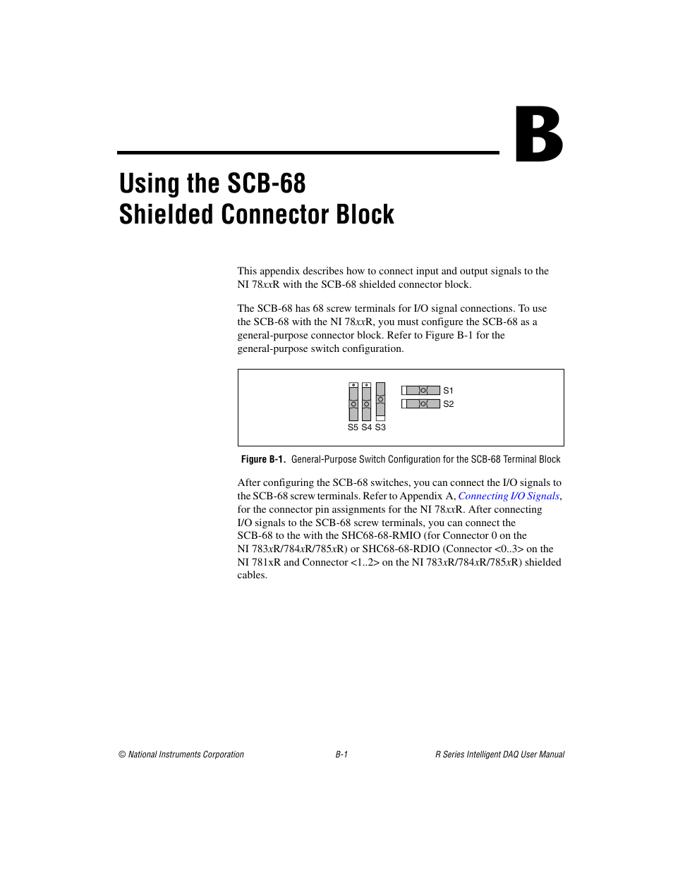 Using the scb-68 shielded connector block | National Instruments NI 785xR User Manual | Page 64 / 74