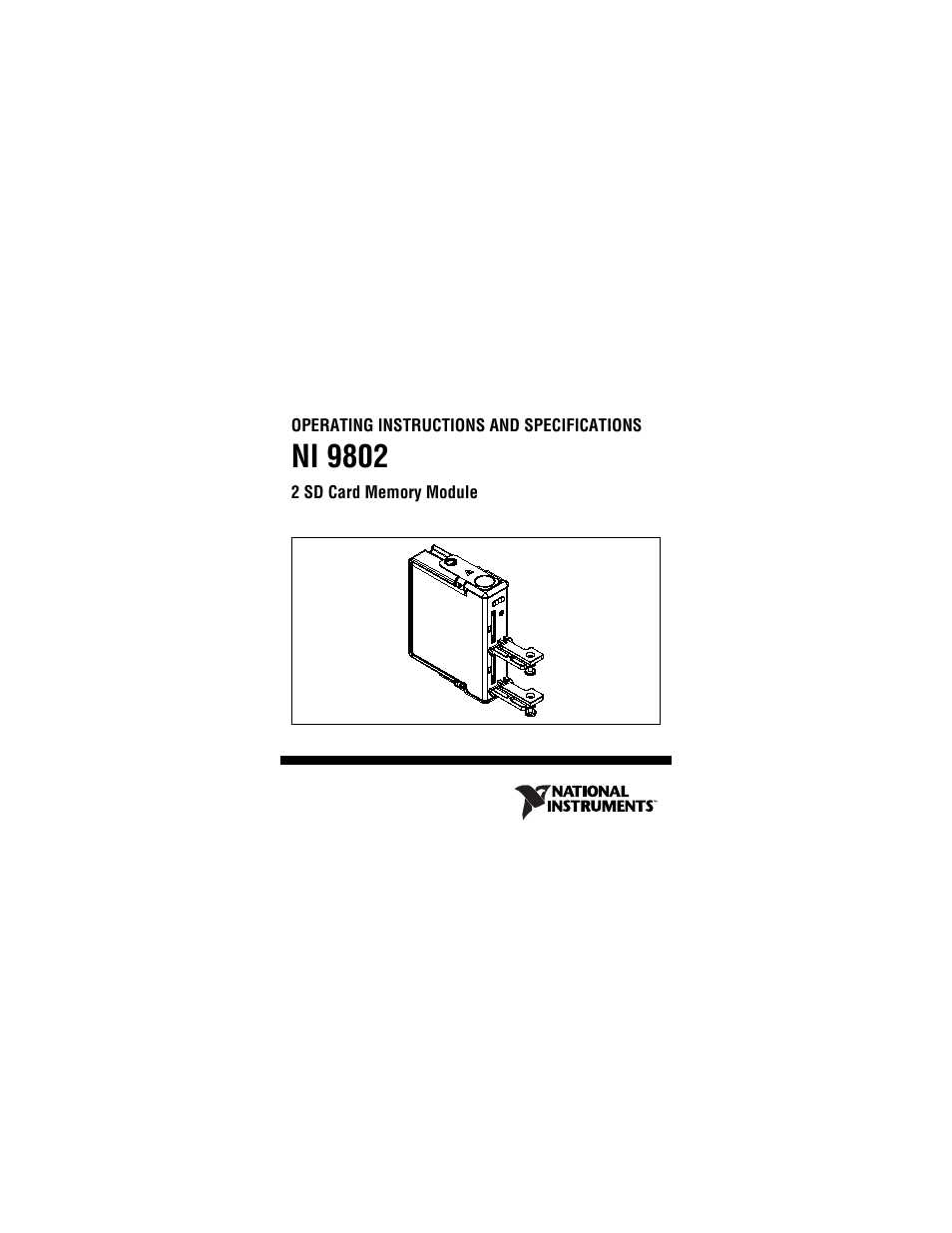National Instruments 2 SD Card Memory Module NI 9802 User Manual | 16 pages